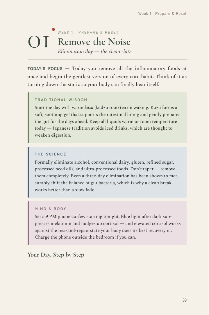 A full daily plan, Day 1