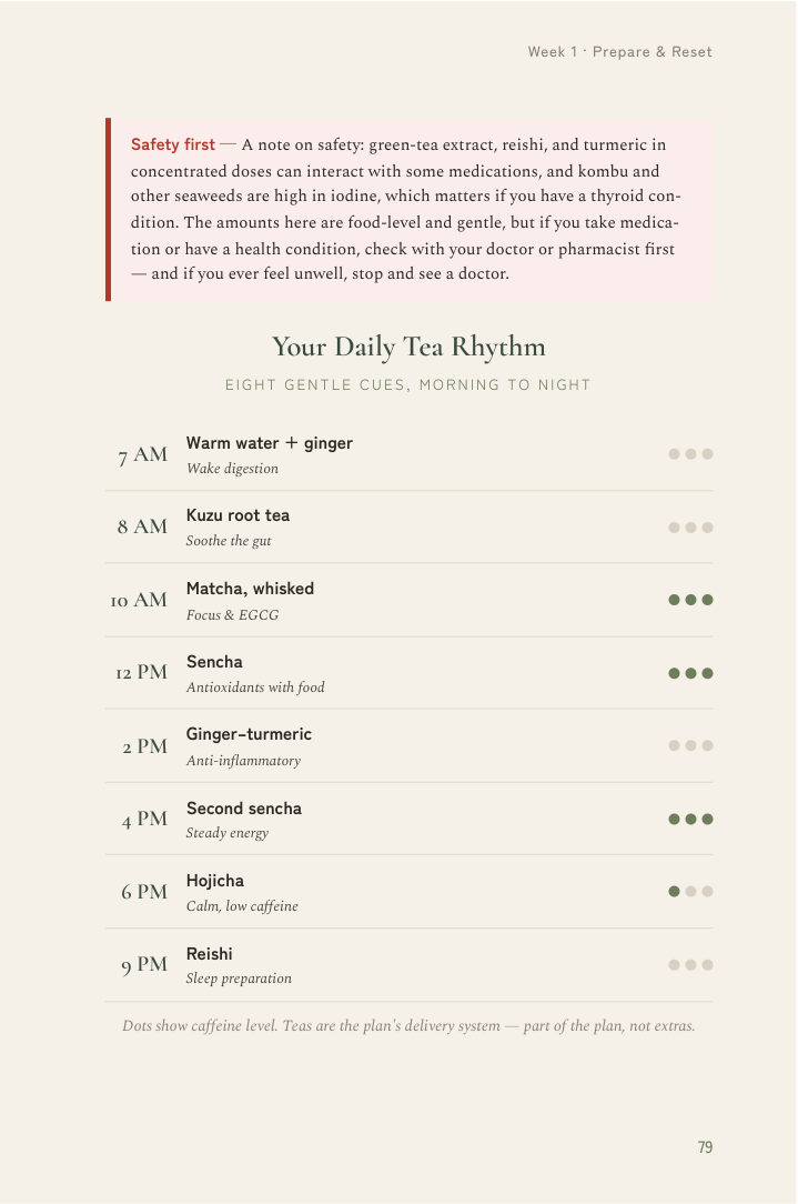 Daily tea schedule infographic