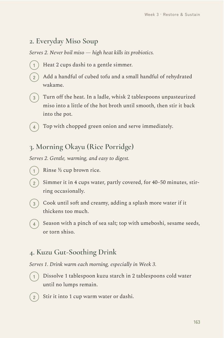 Step-by-step recipe page
